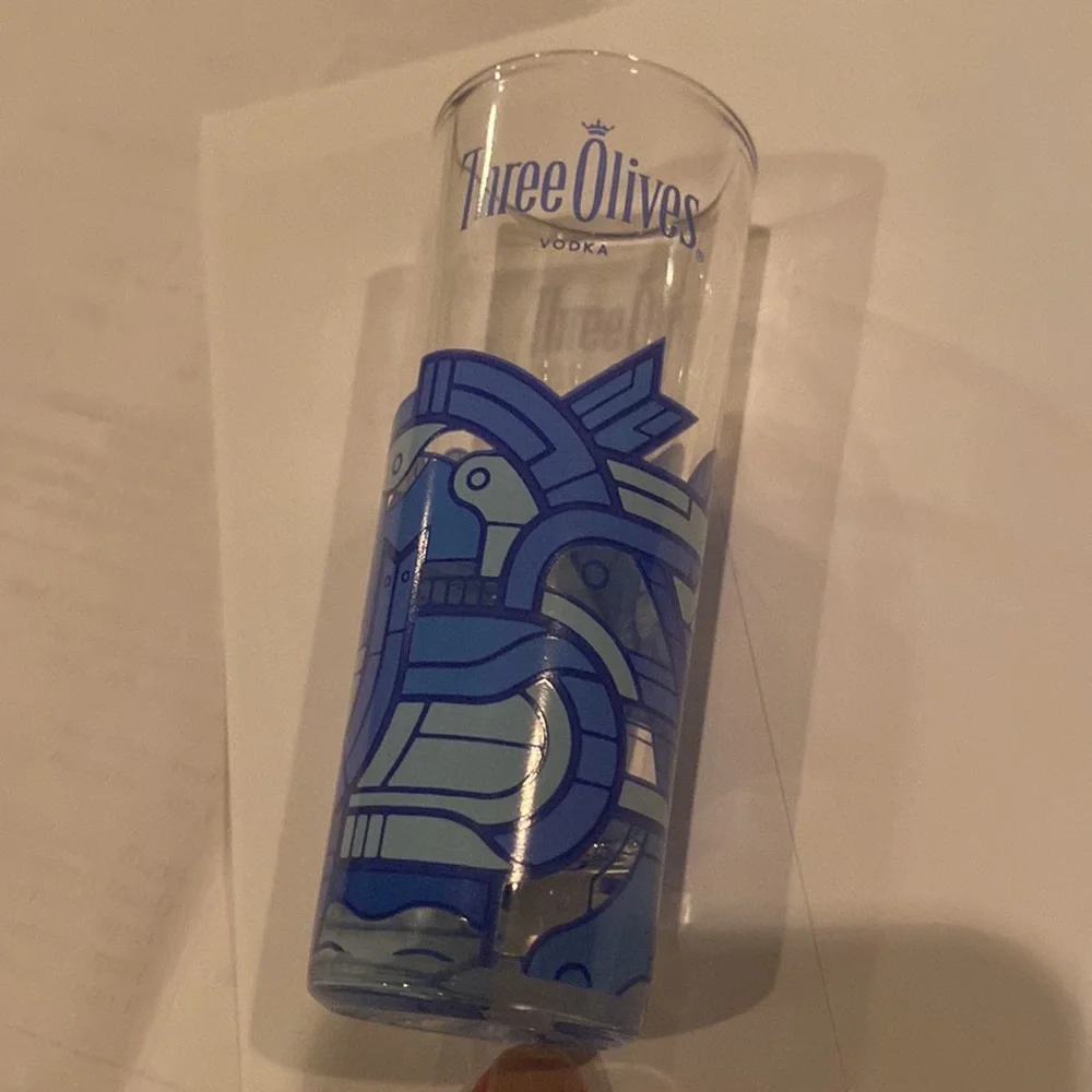 Three Olives Vodka Tall Shot Glasses - Set of Two Collectable